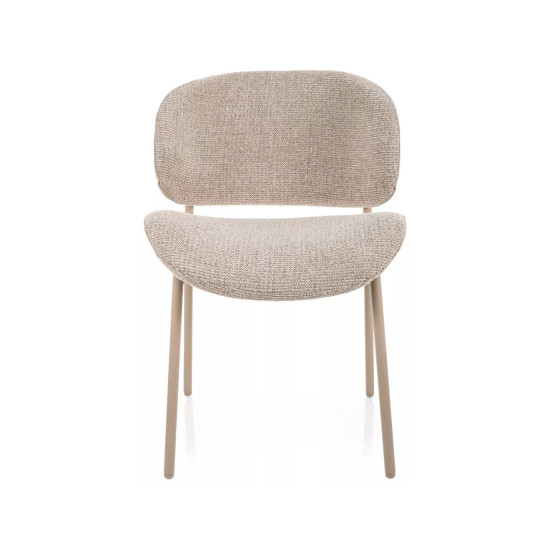 Стул кухонный обеденный мягкий Kiso Noelle Бежевая ткань / Кашемир каркас 2