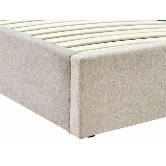 Кровать двухспальная мягкая Florencja Raven 160×200 Бежевая ткань 5