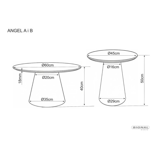 Стол журнальный кофейный Angel ø60 см Орех 3