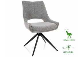 Стул кухонный обеденный мягкий Fino I Серая ткань Noelle / Черный каркас