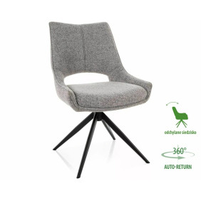 Стул кухонный обеденный мягкий Fino I Серая ткань Noelle / Черный каркас