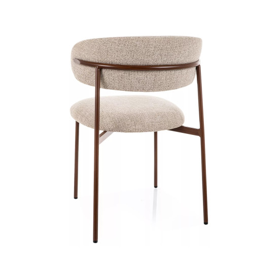 Стул кухонный обеденный мягкий Elton D Бежевая ткань Noelle / Орех каркас 3