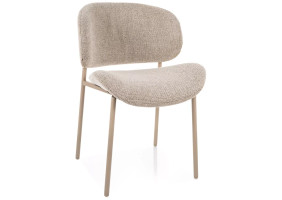 Стул кухонный обеденный мягкий Kiso Noelle Бежевая ткань / Кашемир каркас