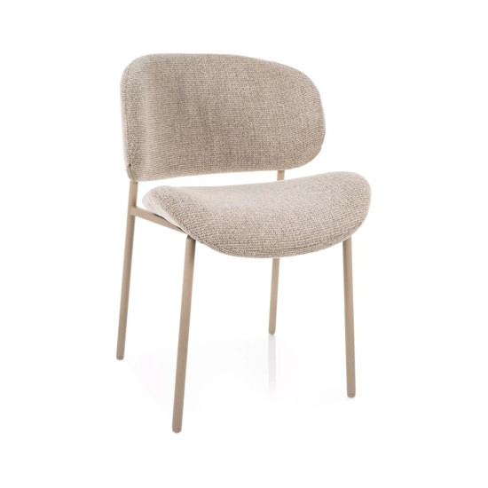 Стул кухонный обеденный мягкий Kiso Noelle Бежевая ткань / Кашемир каркас 1
