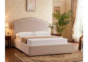 Кровать двухспальная мягкая Florencja Raven 160×200 Бежевая ткань