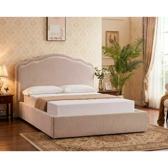 Кровать двухспальная мягкая Florencja Raven 160×200 Бежевая ткань 1