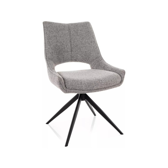 Стул кухонный обеденный мягкий Fino I Серая ткань Noelle / Черный каркас 5