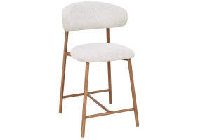 Полубарный стул кухонный Elton H-2 Светло-бежевая ткань / Дуб каркас