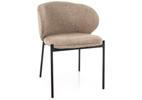 Стул кухонный обеденный мягкий Kioto Бежевая ткань / Черный каркас