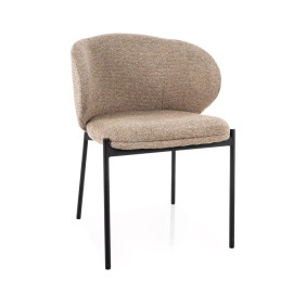 Стул кухонный обеденный мягкий Kioto Бежевая ткань / Черный каркас