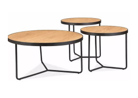 Набор журнальных столов Demeter ø80 см Дуб / Черный