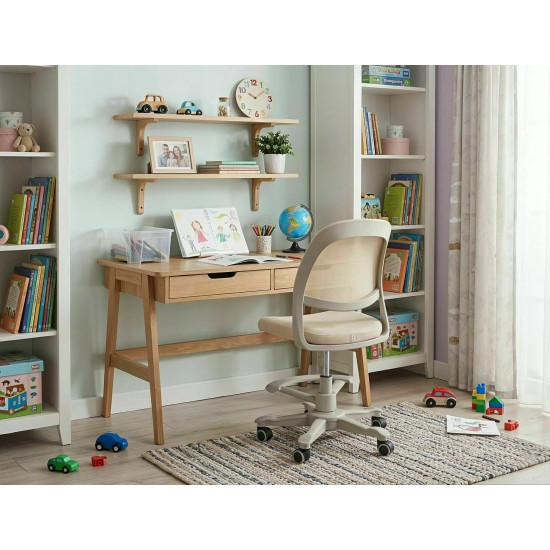 Кресло офисное компьютерное поворотное Q-027 Бежевая сетка с мембранной тканью / Хром каркас 7