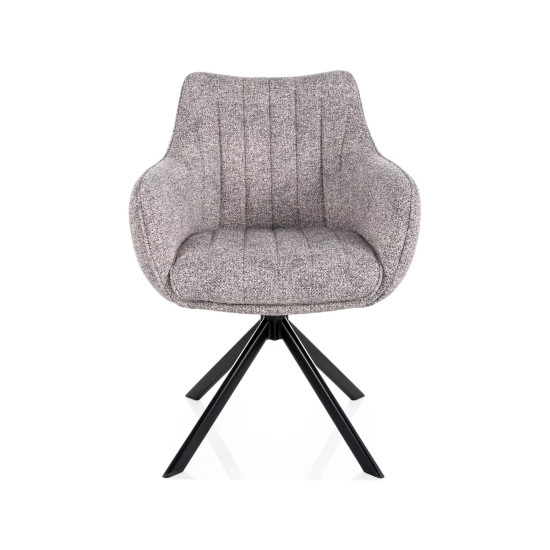 Стул кухонный обеденный мягкий Azalia Leo Светло-серая ткань / Черный каркас 3