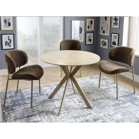 Стол обеденный кухонный Talia ø90 см Керамика Беж/Кашемир каркас 2