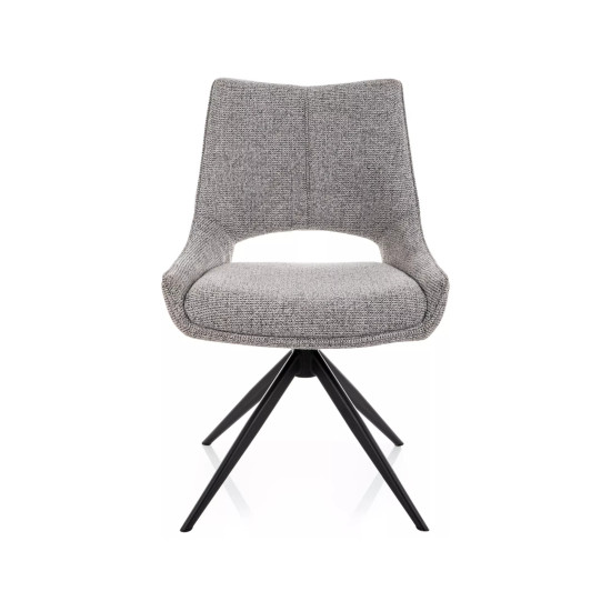 Стул кухонный обеденный мягкий Fino I Серая ткань Noelle / Черный каркас 2