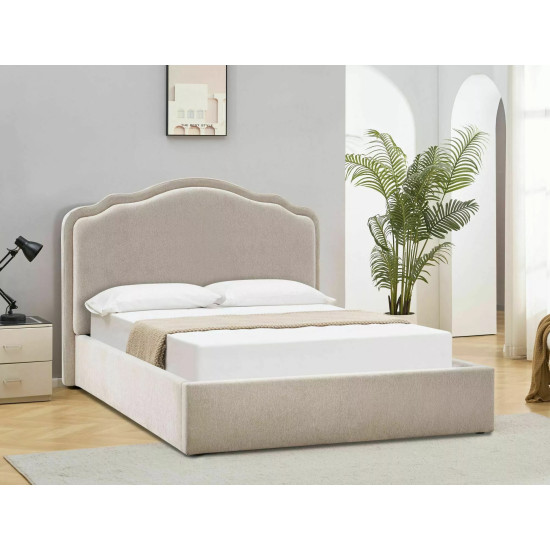 Кровать двухспальная мягкая Florencja Raven 160×200 Бежевая ткань 2