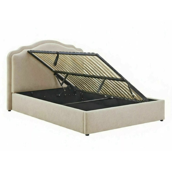 Кровать двухспальная мягкая Florencja Raven 160×200 Бежевая ткань 9