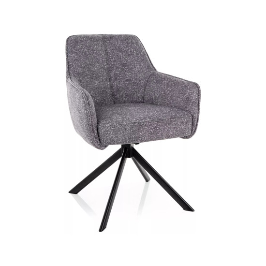 Стул кухонный обеденный мягкий Notti Leo Серая ткань / Черный каркас 6