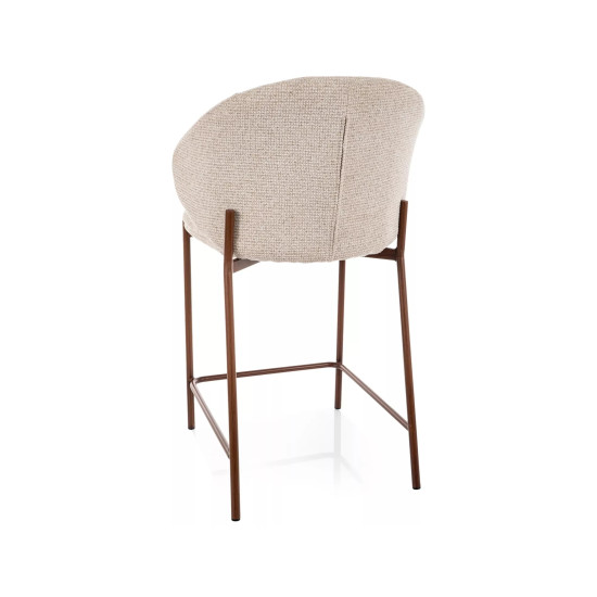 Полубарный кухонный стул Kioto H-2 Светло-бежевая ткань / Орех каркас 3