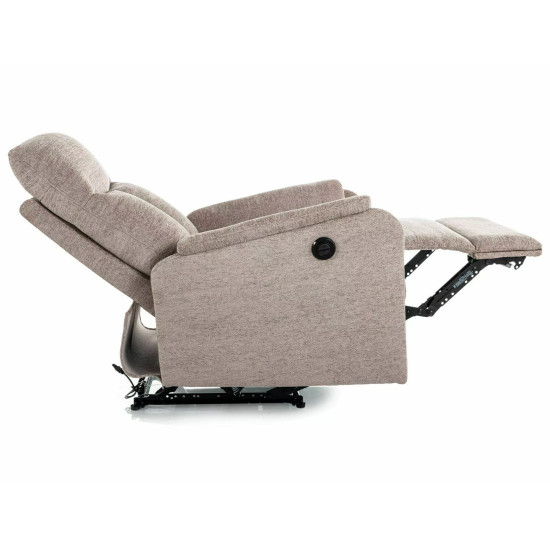 Кресло реклайнер электрическое Atlas Raven Темно-бежевая ткань / Черный каркас 3