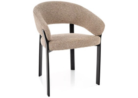Стул кухонный обеденный мягкий Nagoja Бежевая ткань / Черный каркас