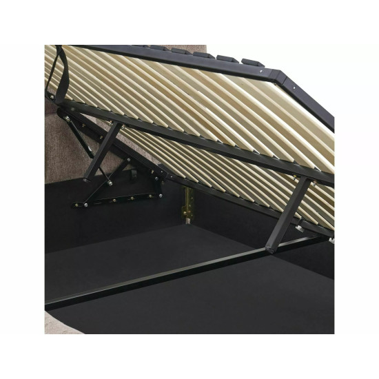 Кровать двухспальная мягкая Parma Raven 140×200 Темно-бежевая ткань 7