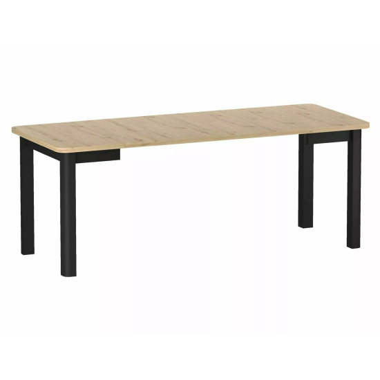 Стол обеденный раскладной кухонный Oskar (120–200)×80 см Ламинированная плита Дуб / Черный каркас 5