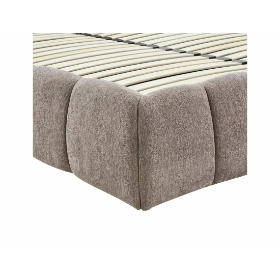 Кровать двухспальная мягкая Parma Raven 140×200 Темно-бежевая ткань 5