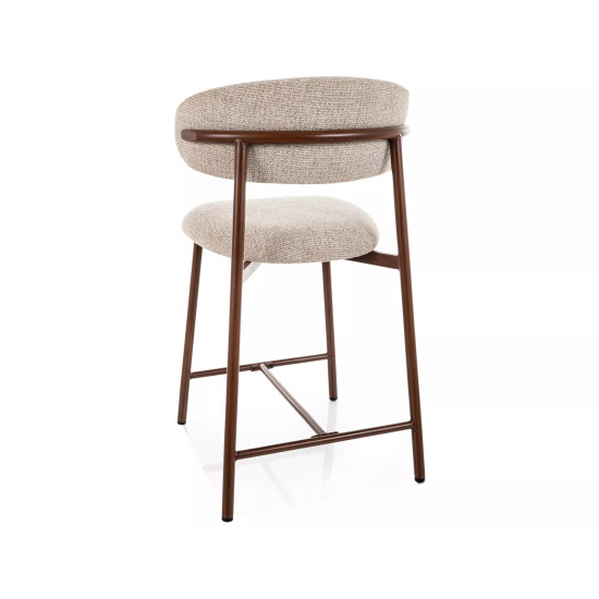 Полубарный кухонный стул Elton H-2 Noelle Бежевая ткань / Орех каркас 3