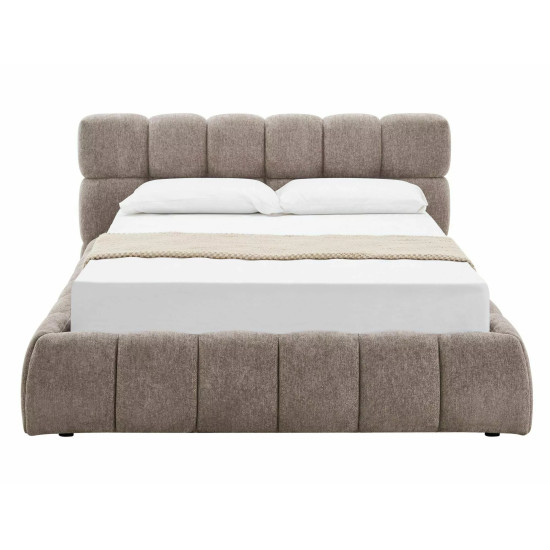 Кровать двухспальная мягкая Parma Raven 140×200 Темно-бежевая ткань 10