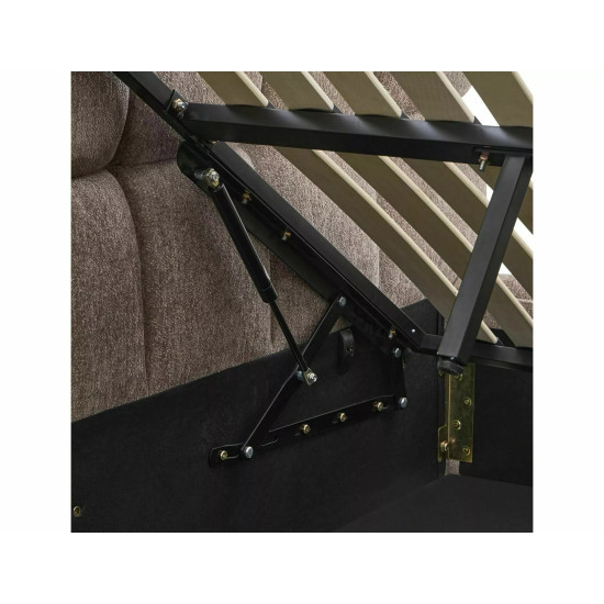 Кровать двухспальная мягкая Parma Raven 140×200 Темно-бежевая ткань 3