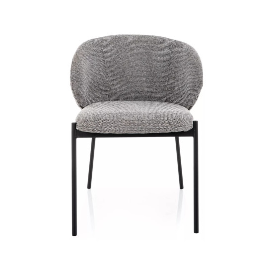 Стул кухонный обеденный мягкий Kioto Серая ткань / Черный каркас 2