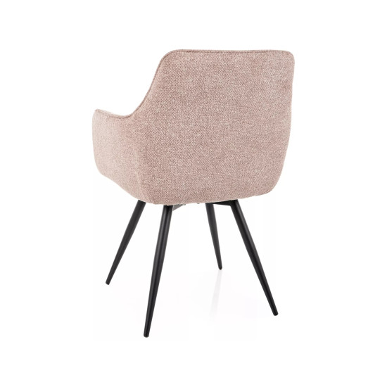 Стул кухонный обеденный мягкий Ballo Leo Бежевая ткань / Черный каркас 3