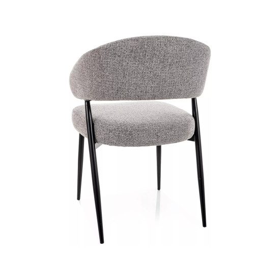 Стул кухонный обеденный мягкий Lucio Noelle Серая ткань / Черный каркас 3