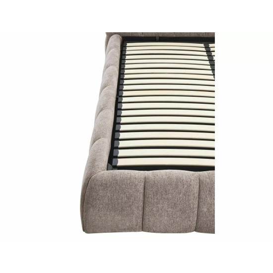 Кровать двухспальная мягкая Parma Raven 140×200 Темно-бежевая ткань 6