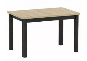 Стол обеденный раскладной кухонный Oskar (120–200)×80 см Ламинированная плита Дуб / Черный каркас