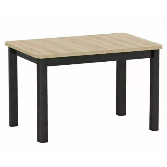 Стол обеденный раскладной кухонный Oskar (120–200)×80 см Ламинированная плита Дуб / Черный каркас 1