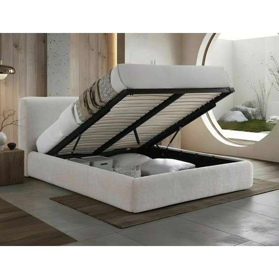 Кровать двухспальная мягкая Modena Raven 160×200 Бежевая ткань 2