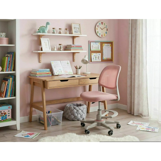 Кресло офисное компьютерное поворотное Q-027 Розовая сетка с мембранной тканью / Светло-серый каркас 4