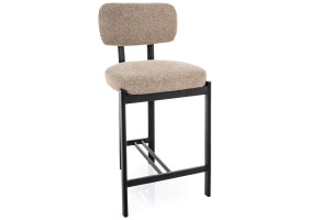 Полубарный стул кухонный Misaki H-2 Бежевая ткань / Черный каркас