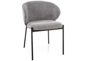Стул кухонный обеденный мягкий Kioto Серая ткань / Черный каркас