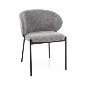 Стул кухонный обеденный мягкий Kioto Серая ткань / Черный каркас