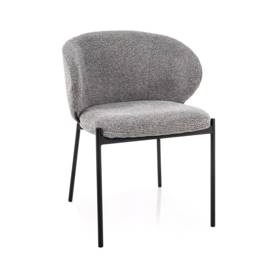 Стул кухонный обеденный мягкий Kioto Серая ткань / Черный каркас 1