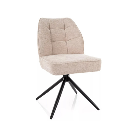Стул кухонный обеденный мягкий John Raven Бежевая ткань / Черный каркас 6