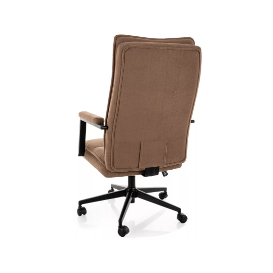 Кресло офисное компьютерное поворотное Q-091 Темно-бежевая экокожа / Черный каркас 2