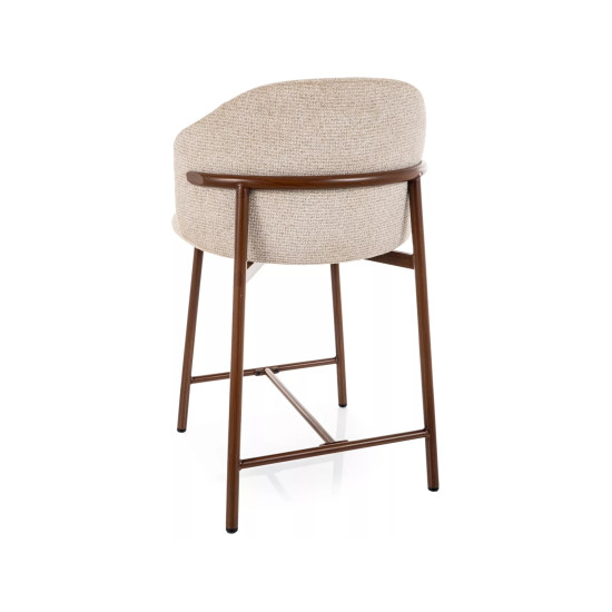 Полубарный стул кухонный Osaka H-2 Светло-бежевая ткань / Орех каркас 3