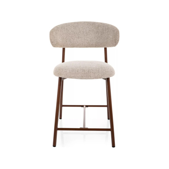 Полубарный кухонный стул Elton H-2 Noelle Бежевая ткань / Орех каркас 2