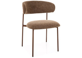 Стул кухонный обеденный мягкий Elton D Капучино ткань Noelle / Орех каркас