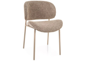 Стул кухонный обеденный мягкий Kiso Noelle Темно-бежевая ткань / Кашемир каркас