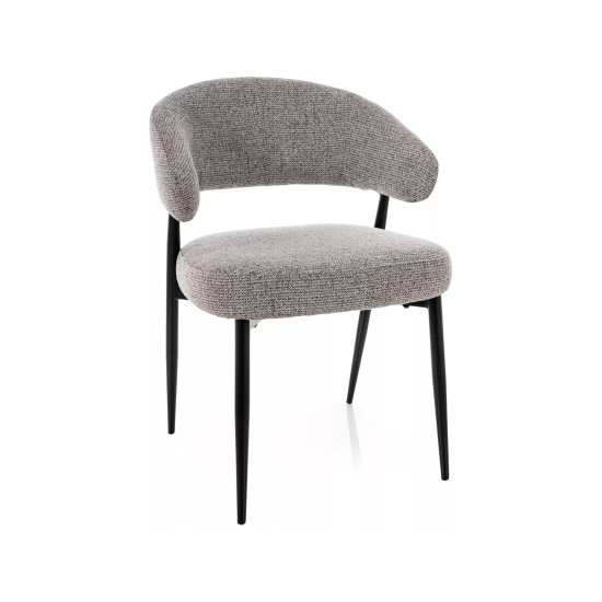 Стул кухонный обеденный мягкий Lucio Noelle Серая ткань / Черный каркас 6